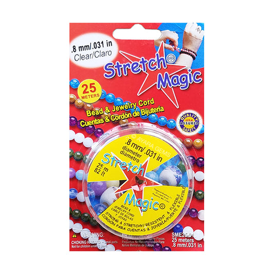 Stretch Magic Cord, Clear, Elastic, 25 meters