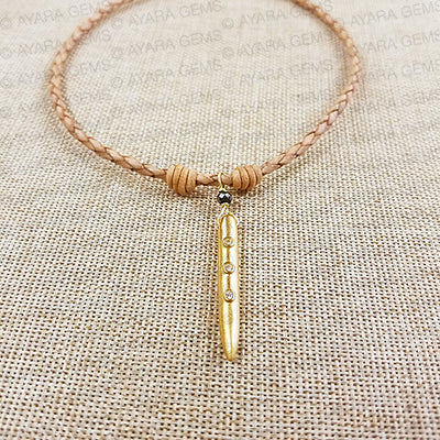 Spike Pendant with CZ, 38mm