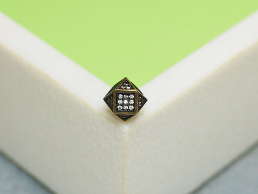 Hex Shape Micro Pave CZ Spacer Bead