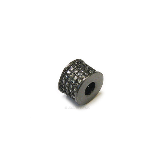 Tube Spacer Micro Pave CZ bead, 10mm