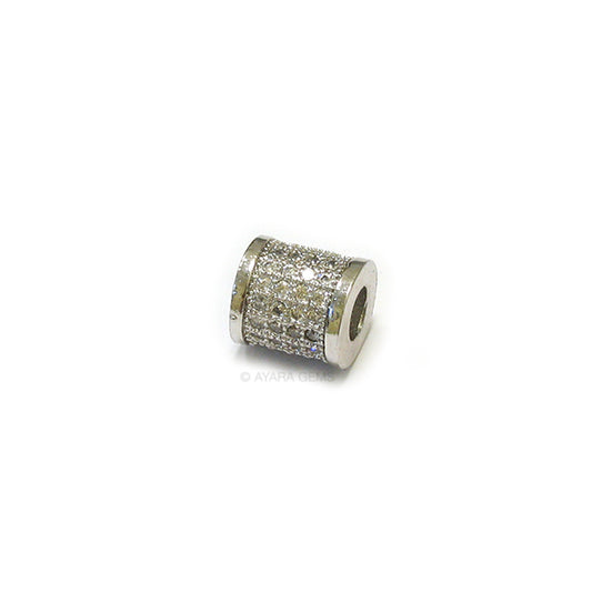 Tube Spacer Micro Pave CZ bead, 8mm