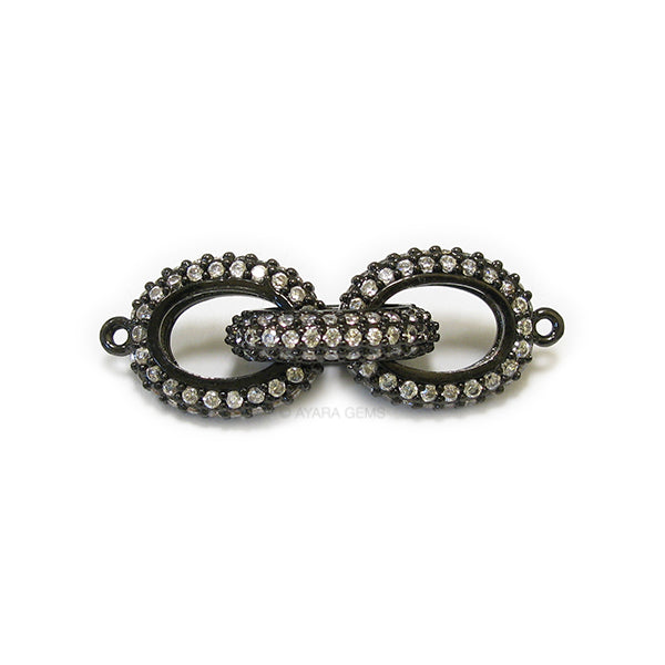 Three Links Connector Micro Pave CZ