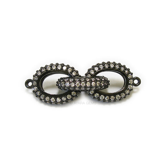 Three Links Connector Micro Pave CZ