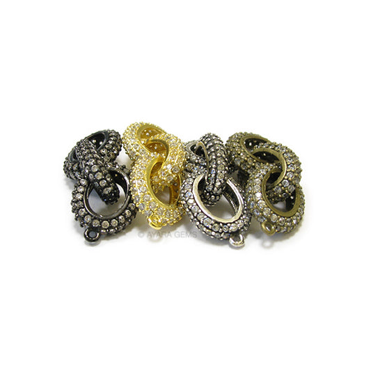 Three Links Connector Micro Pave CZ