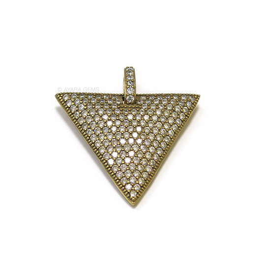 Triangle Micro Pave CZ Pendant Dog Tag