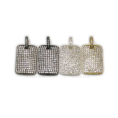Dog Tag Micro Pave CZ Pendant