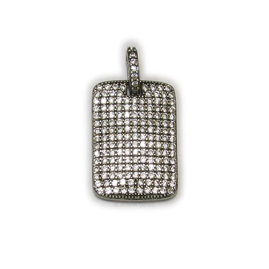 Dog Tag Micro Pave CZ Pendant