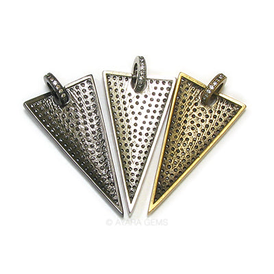 Triangle Micro Pave CZ Pendant with Bail