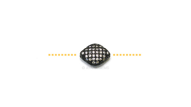 Diamond Shape Micro Pave CZ Spacer Bead