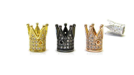 Royal Crown Micro Pave CZ Bead