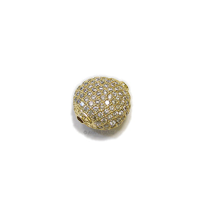 Flat Round Coin Micro Pave CZ Bead 15MM