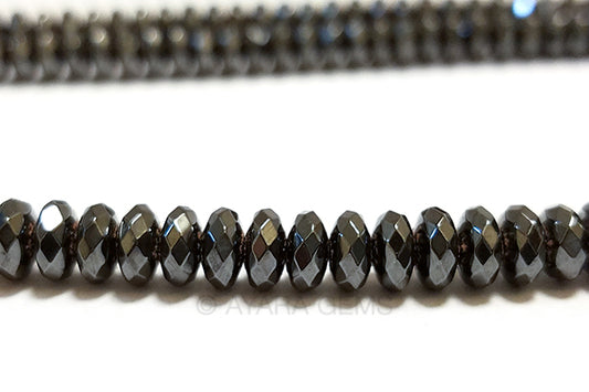 Hematite 6mm Rondelle Faceted Bead Strand