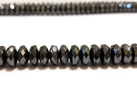 Hematite 8mm Rondelle Faceted Bead Strand