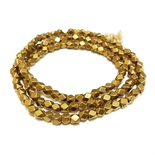 Brass 4.3mm Cornerless Cube Bead