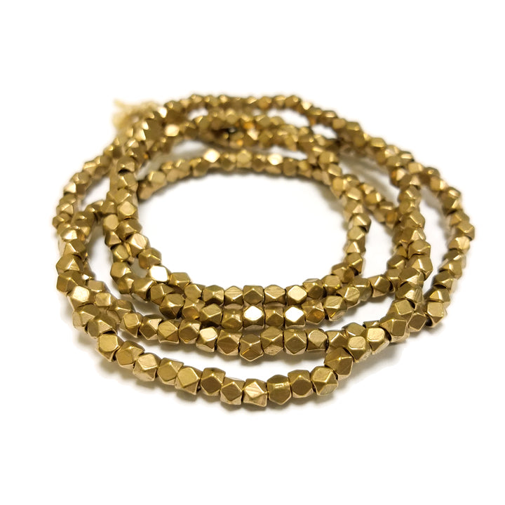 Brass 2.5mm Cornerless Cube Bead