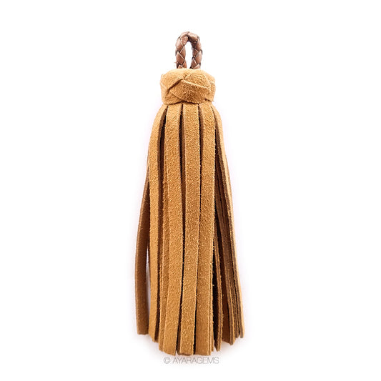 Real Suede Tassel - Camel