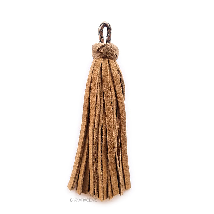 Real Suede Tassel - Red Brown