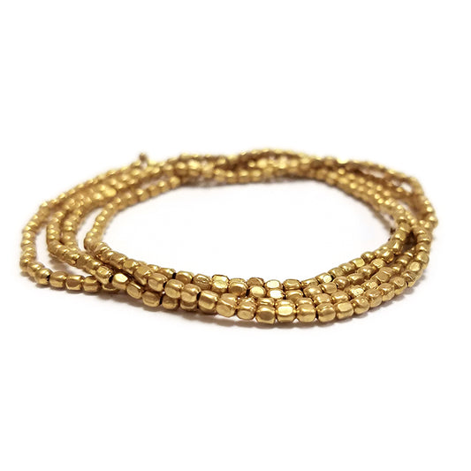 Brass 2mm Square Bead