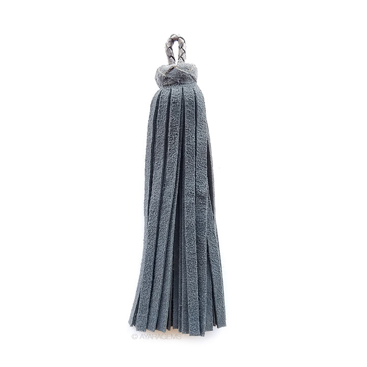 Real Suede Tassel - Grey