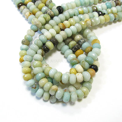 Amazonite 6mm Rondelle Faceted Bead Strand