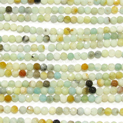 Amazonite 4mm Round Faceted Bead Strand