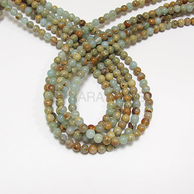 Aqua Terra Jasper 4mm Round Bead Strand