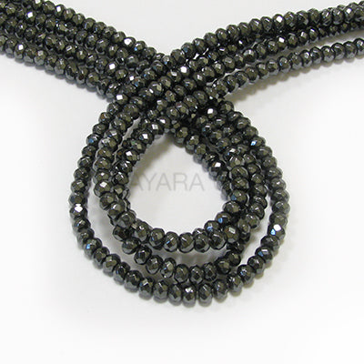 Hematite 8mm Rondelle Faceted Bead Strand
