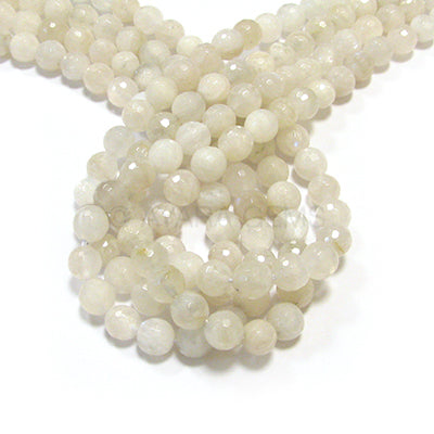 Moonstone 6mm Faceted Round Bead Strand