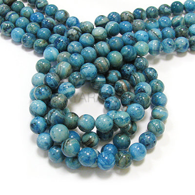Blue Crazy Lace Agate 10mm Round Bead Strand