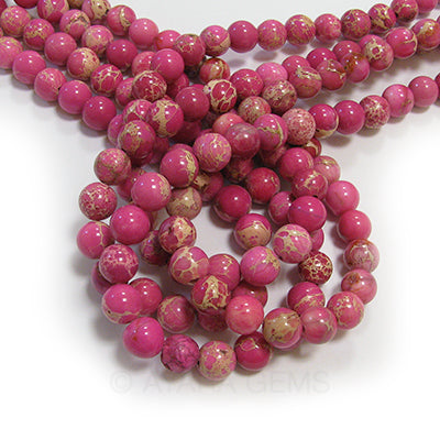 Pink Imperial Jasper 8mm Round Bead Strand