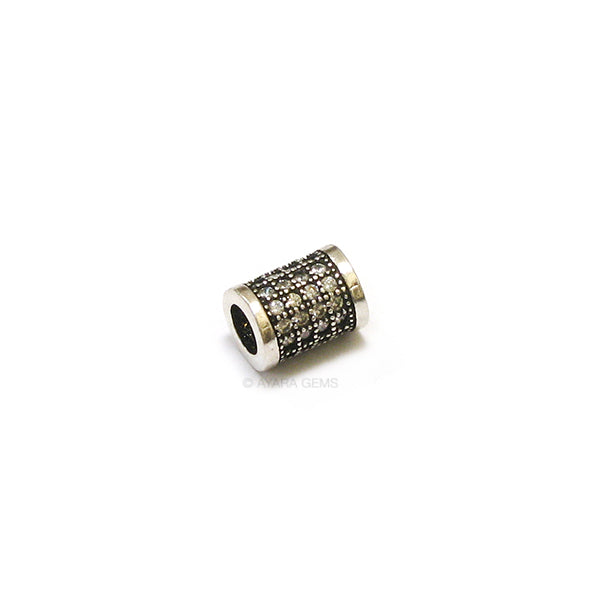 Tube Spacer Micro Pave CZ bead, 6mm