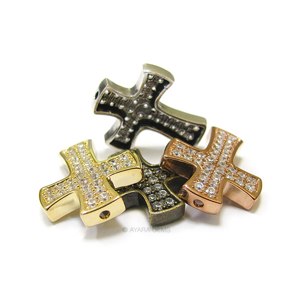 Cross Spacer Micro Pave CZ Bead