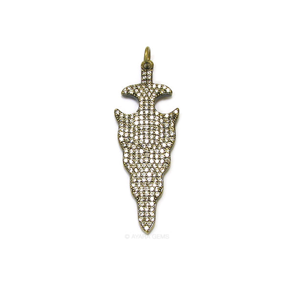 Arrowhead Micro Pave CZ Pendant, 46mm