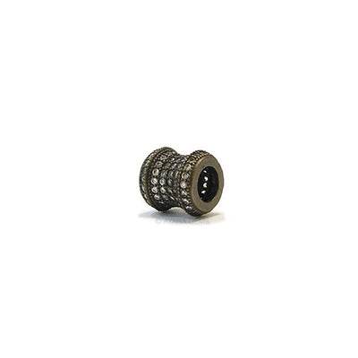 Large Hole Tube Micro Pave CZ Bead 9MM, Bronze