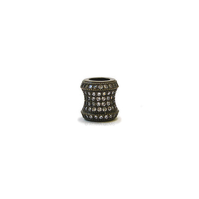 Large Hole Tube Micro Pave CZ Bead 9MM, Bronze