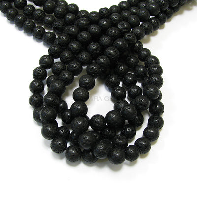 Lava Rock 6mm Round Bead Strand