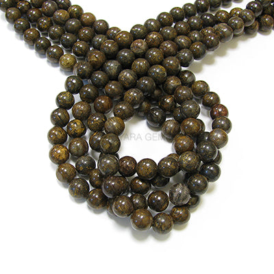 Bronzite 10mm Round Bead Strand