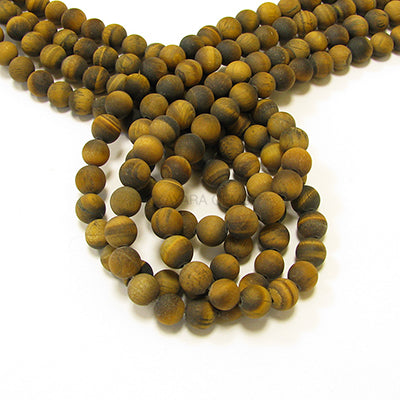 Matte Tigereye 8mm Round Bead Strand