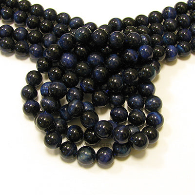 Blue Tigereye 12mm Round Bead Strand