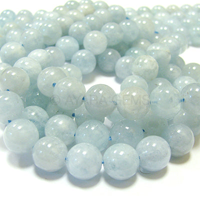 Aquamarine 10mm Round Bead Strand