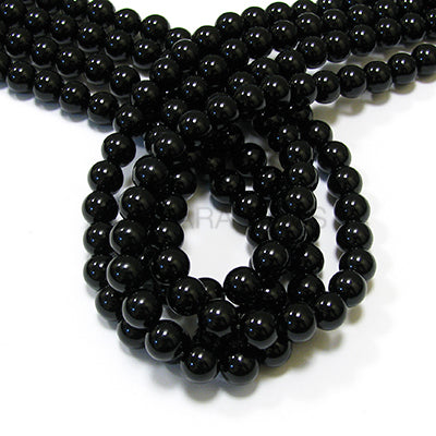 Black Onyx 6mm Round Bead Strand