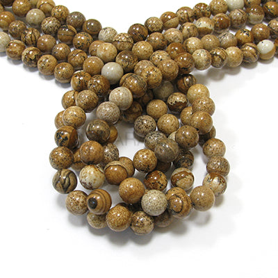 Picture Jasper 10mm Round Bead Strand