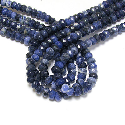 Sodalite 8mm Rondelle Faceted Bead Strand