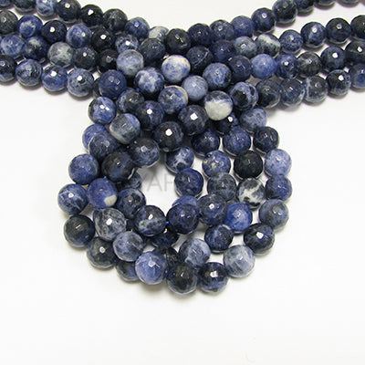 Sodalite 12mm Faceted Round Bead Strand