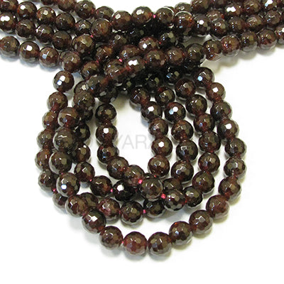 Garnet 6mm Faceted Round Bead Strand