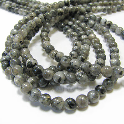 Black Labradorite 4mm Round Bead Strand