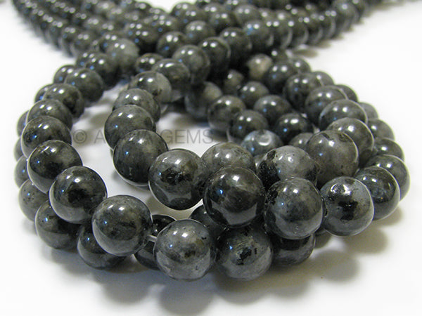 Black Labradorite 12mm Round Bead Strand