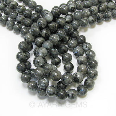 Black Labradorite 10mm Round Bead Strand